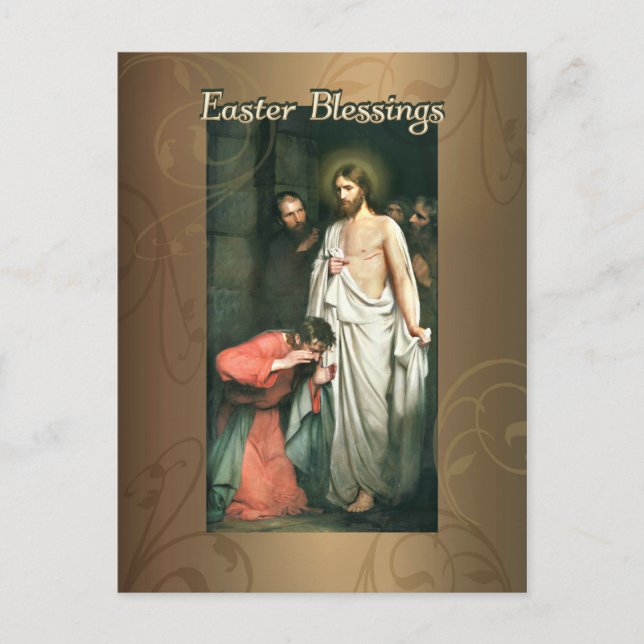 Cartes Pour Fêtes Annuelles Bénédiction de Pâques, Résurrection de Jésus par C (Devant)