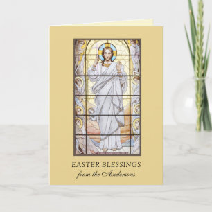 Cartes Pour Fêtes Annuelles Bénédiction de Pâques Résurrection prière de Jésus
