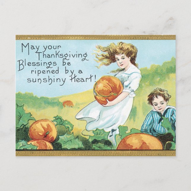Cartes Pour Fêtes Annuelles Bénédiction de Thanksgiving (Devant)