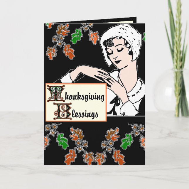 Cartes Pour Fêtes Annuelles Bénédiction de Thanksgiving (Devant)