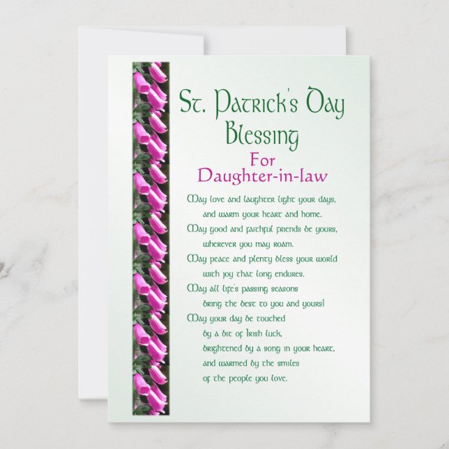Cartes Pour Fêtes Annuelles Bénédiction irlandaise de la Saint-Patrick pour la (Devant)