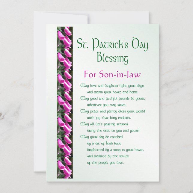 Cartes Pour Fêtes Annuelles Bénédiction irlandaise de la Saint-Patrick pour le (Devant)