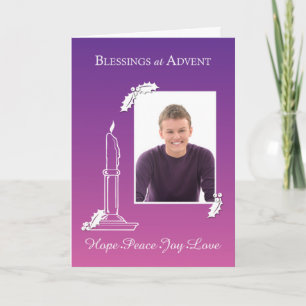 Cartes Pour Fêtes Annuelles Bénédiction Photo de l'Avent Candle de couronne vi