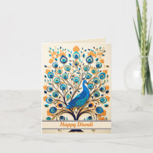 Cartes Pour Fêtes Annuelles 🦚 Bénédiction radiante de Peacock Diwali
