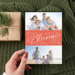 Cartes Pour Fêtes Annuelles bénédiction religieuse de Noël lettrant à la main 