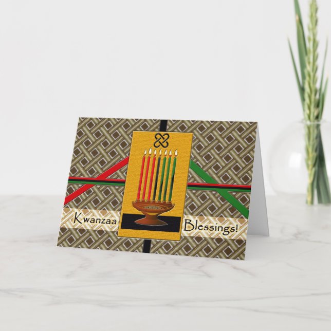 Cartes Pour Fêtes Annuelles Bénédictions de Kwanzaa (Devant)