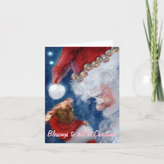 Cartes Pour Fêtes Annuelles Bénédictions de Noël à tous (Devant)
