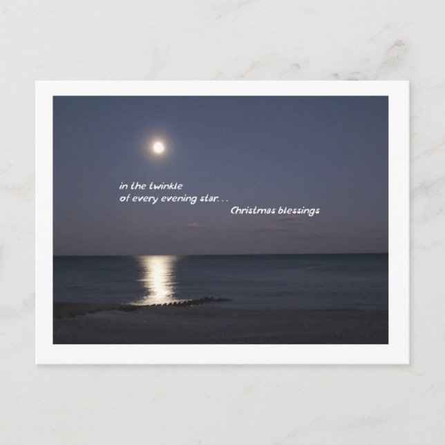 Cartes Pour Fêtes Annuelles Bénédictions de Noël de soirée (Devant)