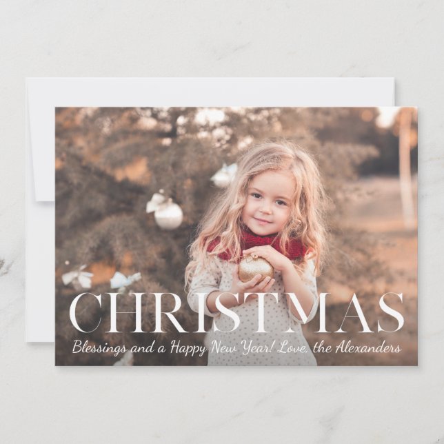Cartes Pour Fêtes Annuelles Bénédictions de Noël Photo carreau de bœuf rouge (Devant)