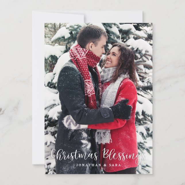 Cartes Pour Fêtes Annuelles Bénédictions de Noël Photo verticale Noël (Devant)