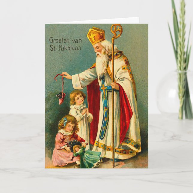 Cartes Pour Fêtes Annuelles Bénédictions de Noël-St. Nikolaas (Devant)