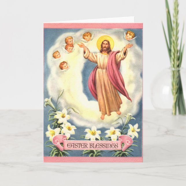Cartes Pour Fêtes Annuelles Bénédictions de Pâques (Devant)