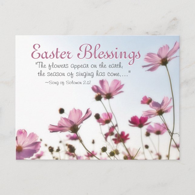 Cartes Pour Fêtes Annuelles Bénédictions de Pâques Bible Verse "Les fleurs app (Devant)