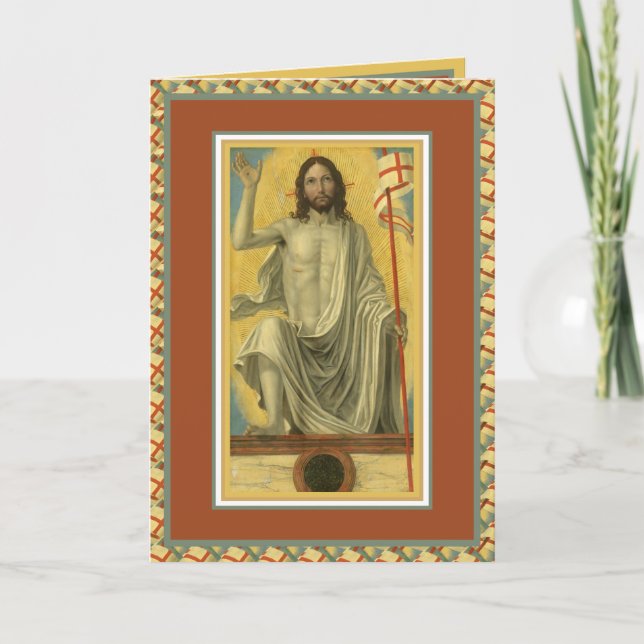 Cartes Pour Fêtes Annuelles Bénédictions de Pâques Résurrection Jésus Prière V (Devant)