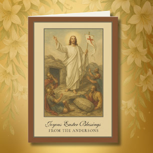 Cartes Pour Fêtes Annuelles Bénédictions de Pâques Résurrection Jésus Prière V