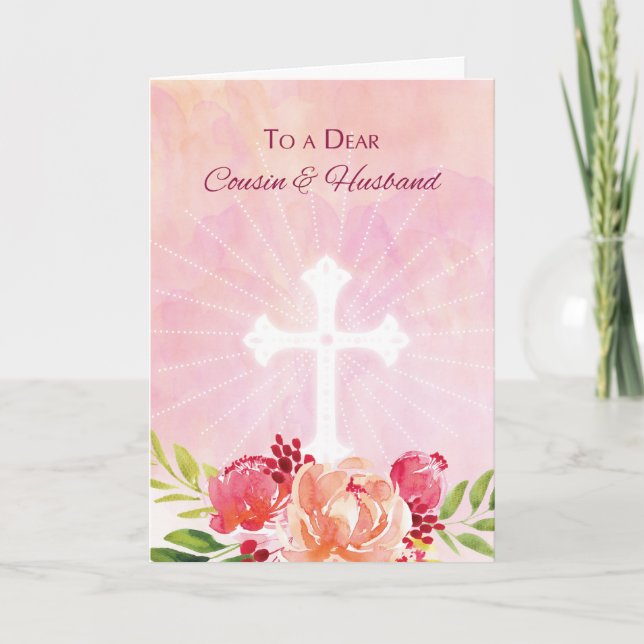 Cartes Pour Fêtes Annuelles Bénédictions religieuses de Pâques de cousin et de (Devant)