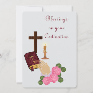 Cartes Pour Fêtes Annuelles Bénédictions sur votre Ordination