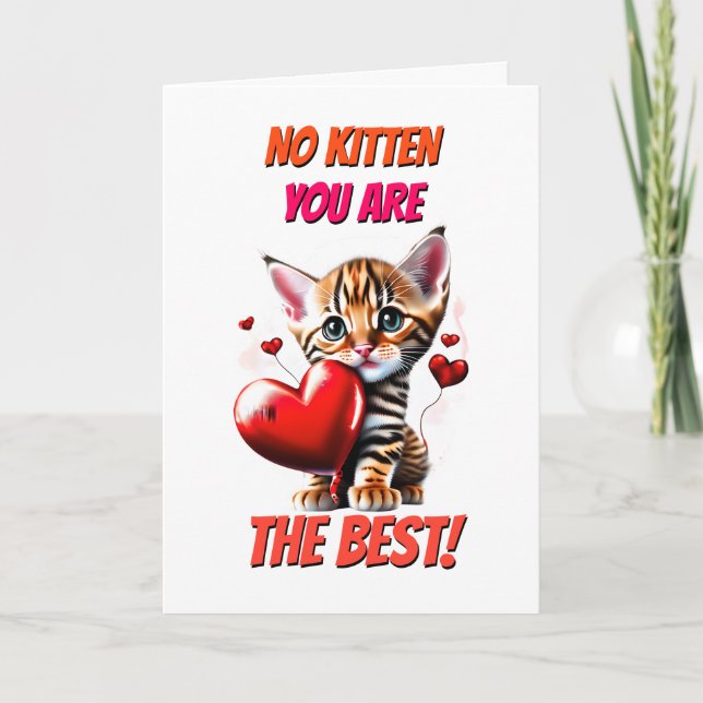 Cartes Pour Fêtes Annuelles Bengale mignonne no chaton vous meilleurs amoureux (Devant)