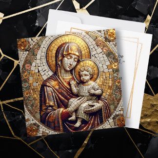 Cartes Pour Fêtes Annuelles Béni Mère Marie et Bébé Jésus | Noël