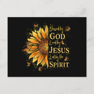 Cartes Pour Fêtes Annuelles Béni Par Dieu - Aimé Par Jésus, Tournesol