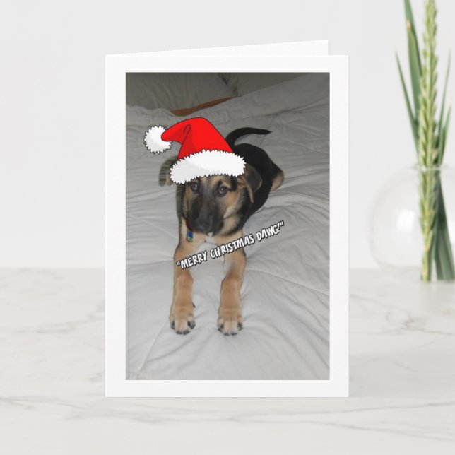 Cartes Pour Fêtes Annuelles Berger allemand de Noël (Devant)
