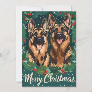 Cartes Pour Fêtes Annuelles Berger allemand Joyeux Noël