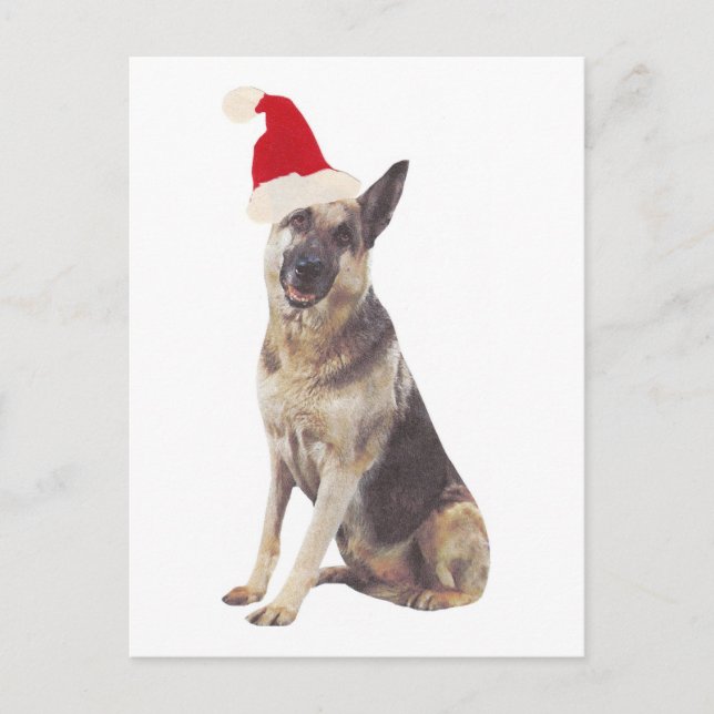 Cartes Pour Fêtes Annuelles Berger allemand Santa Hat (Devant)