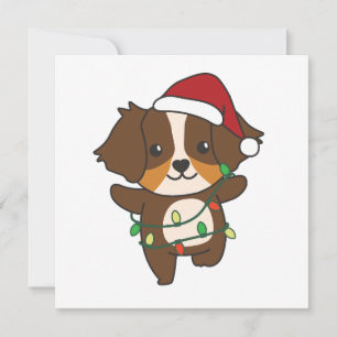 Cartes Pour Fêtes Annuelles Berger australien Animaux d'hiver de Noël