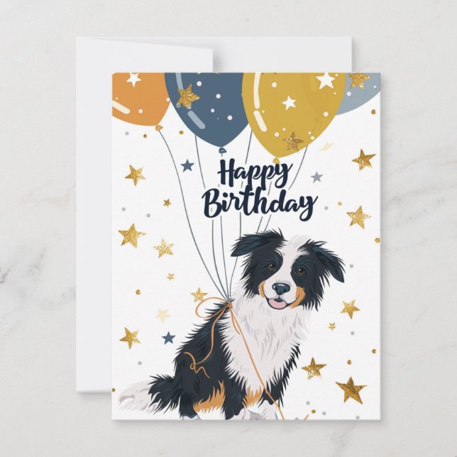 Cartes Pour Fêtes Annuelles Berger australien Joyeux anniversaire (Devant)