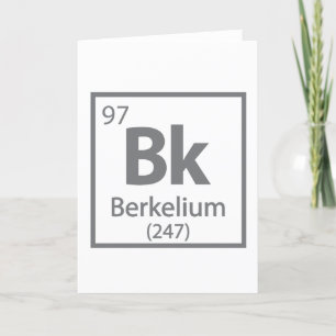 Cartes Pour Fêtes Annuelles Berkelium - Berkeley Science - Tableau périodique