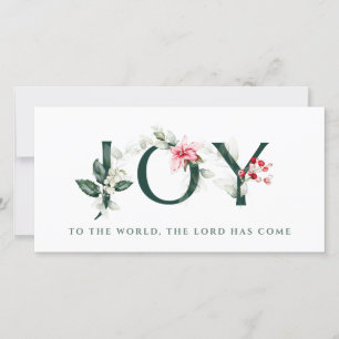 Cartes Pour Fêtes Annuelles Berries d'hiver Lettres de Noël JOY