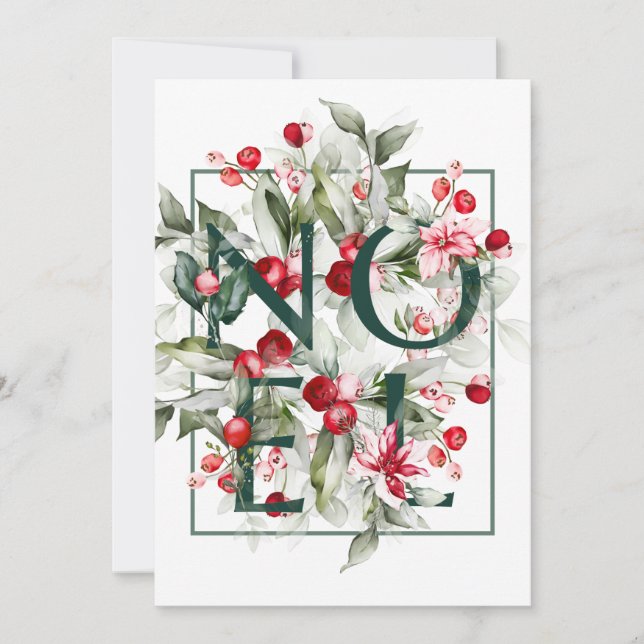 Cartes Pour Fêtes Annuelles Berries d'hiver | Lettres de Noël | NOEL Holiday (Devant)