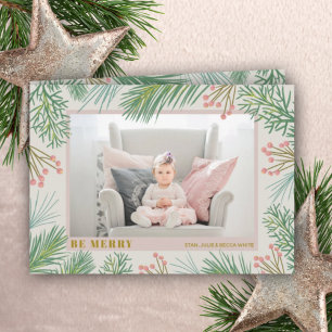 Cartes Pour Fêtes Annuelles Berries Pines Photo de Noël