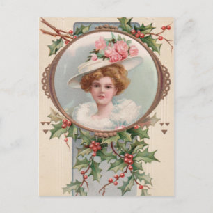 Cartes Pour Fêtes Annuelles Berries victoriennes vintages de Mistletoe Noël