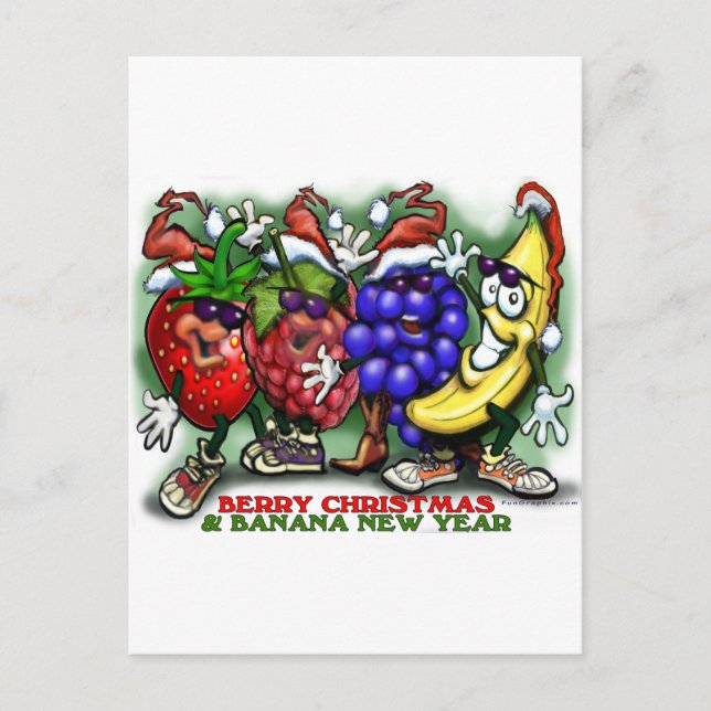 Cartes Pour Fêtes Annuelles Berry Christmas Banana Nouvel An (Devant)