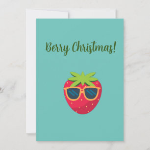 Cartes Pour Fêtes Annuelles Berry Vegan Noël avec fraiseCarte de voeux