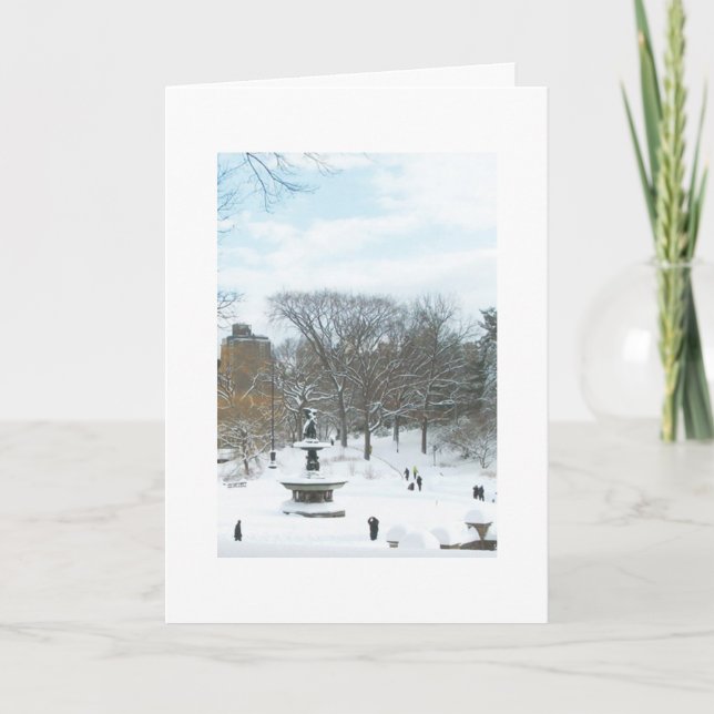 Cartes Pour Fêtes Annuelles Bethesda Fountain, Central Park, Christmas Card (Devant)