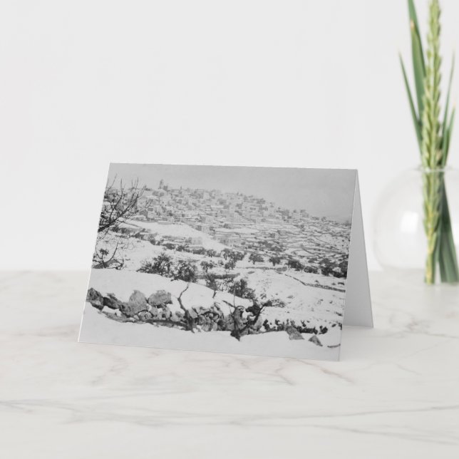 Cartes Pour Fêtes Annuelles Bethléem avec neige (Devant)