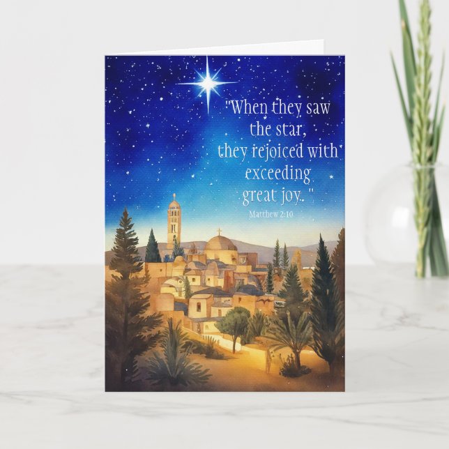 Cartes Pour Fêtes Annuelles Bethlehem étoile personnalisée Noël (Devant)