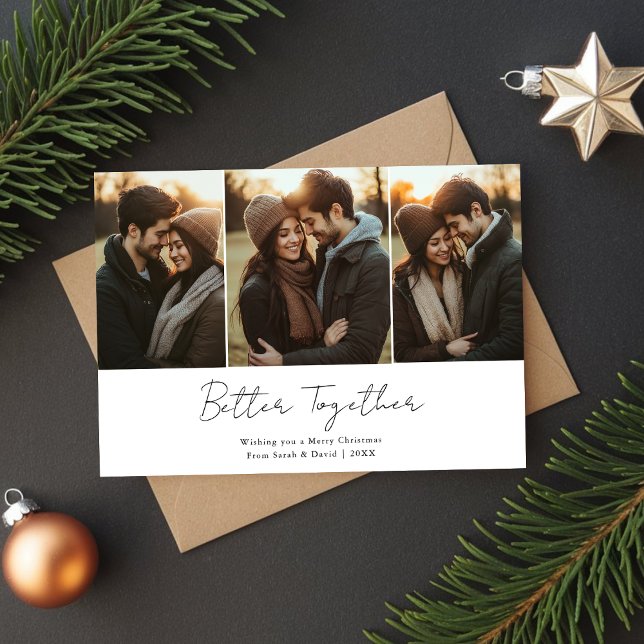 Cartes Pour Fêtes Annuelles Better Together Christmas Fun Cute Photo Rouge (Créateur téléchargé)
