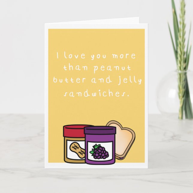 Cartes Pour Fêtes Annuelles Beurre d'arachide et sandwich humoristiques à (Devant)