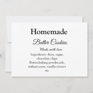 Cartes Pour Fêtes Annuelles Beurre fait maison biscuits faits avec amour ajout