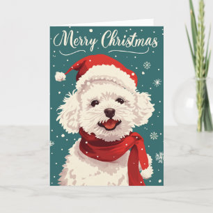 Cartes Pour Fêtes Annuelles Bichon Frise Joyeux Noël Personnalisé