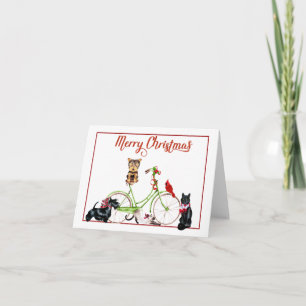 Cartes Pour Fêtes Annuelles Bicyclette de matin de Noël