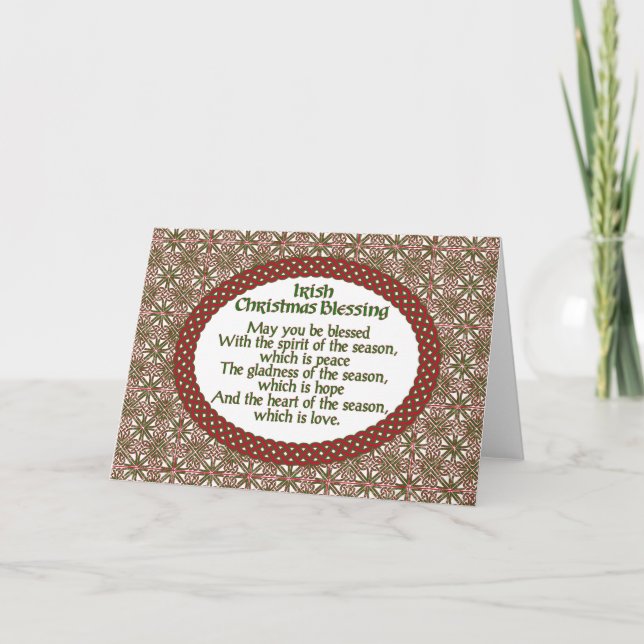 Cartes Pour Fêtes Annuelles Bienheureuse de Noël irlandais, Fête Celtique Roug (Devant)