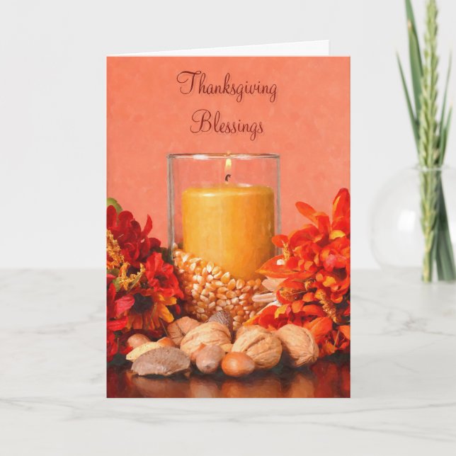 Cartes Pour Fêtes Annuelles Bienheureux Centre Thanksgiving (Devant)