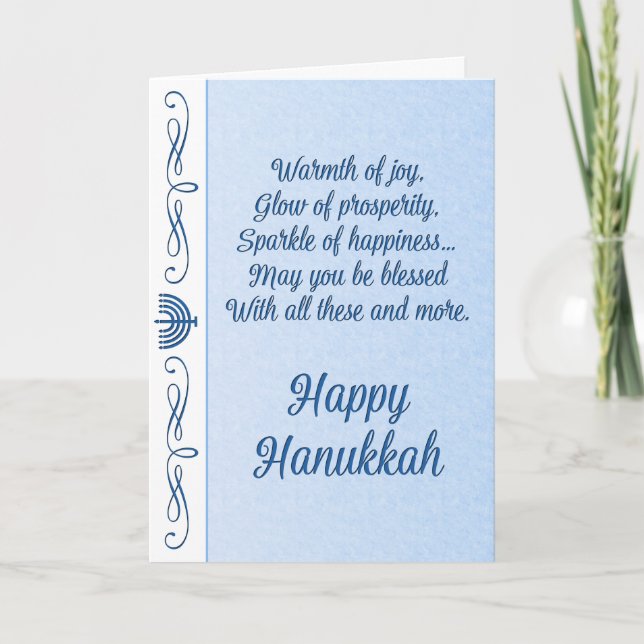 Cartes Pour Fêtes Annuelles Bienheureux Hanoukka (Devant)