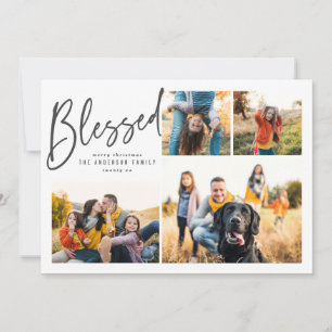 Cartes Pour Fêtes Annuelles Bienheureux multi photo élégante calligraphie