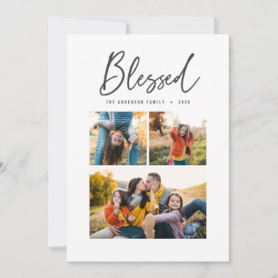 Cartes Pour Fêtes Annuelles Bienheureux multi photo élégante calligraphie