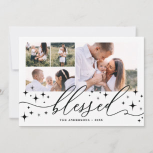 Cartes Pour Fêtes Annuelles Bienheureux multi photo élégante vacances en étoil